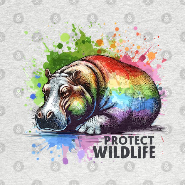 Hippo Protect Wildlife by PrintSoulDesigns